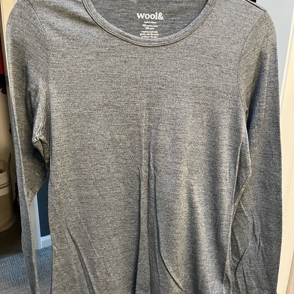 Wool& Tops - Wool& Gray Long Sleeve Merino Wool Top